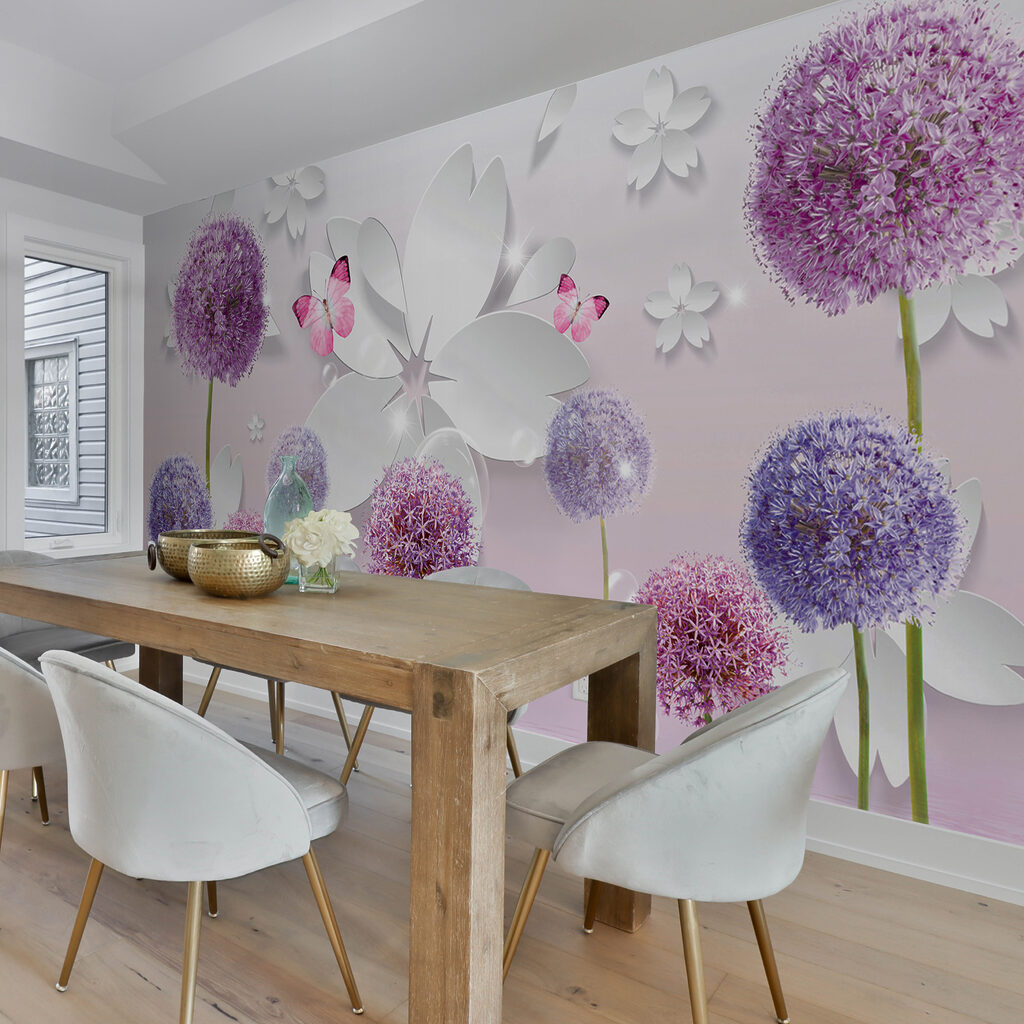 Flores redondas com borboletas — interior 2