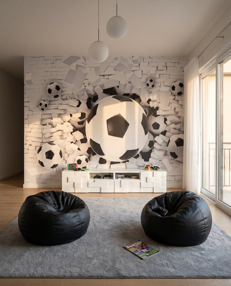 Futebol a romper pedra num interior