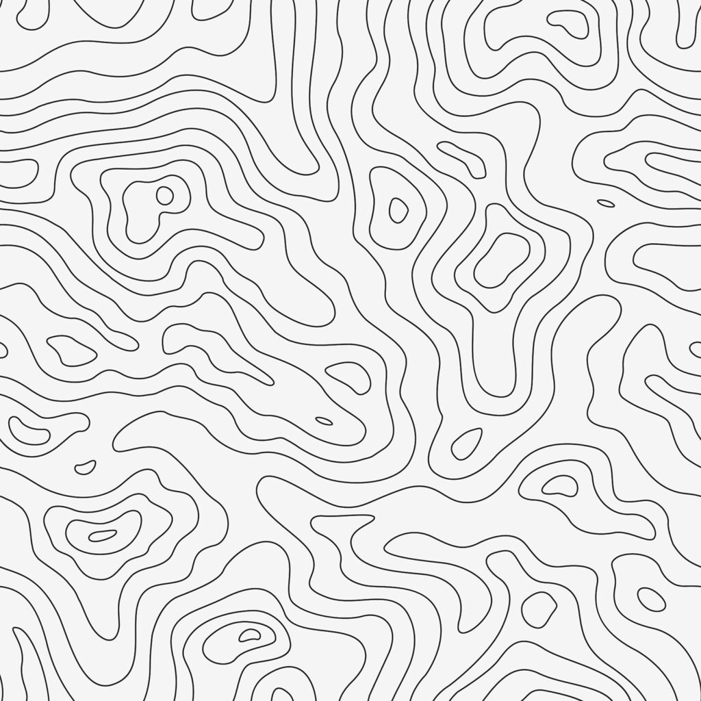 Contornos ondulados sobre branco — design completo