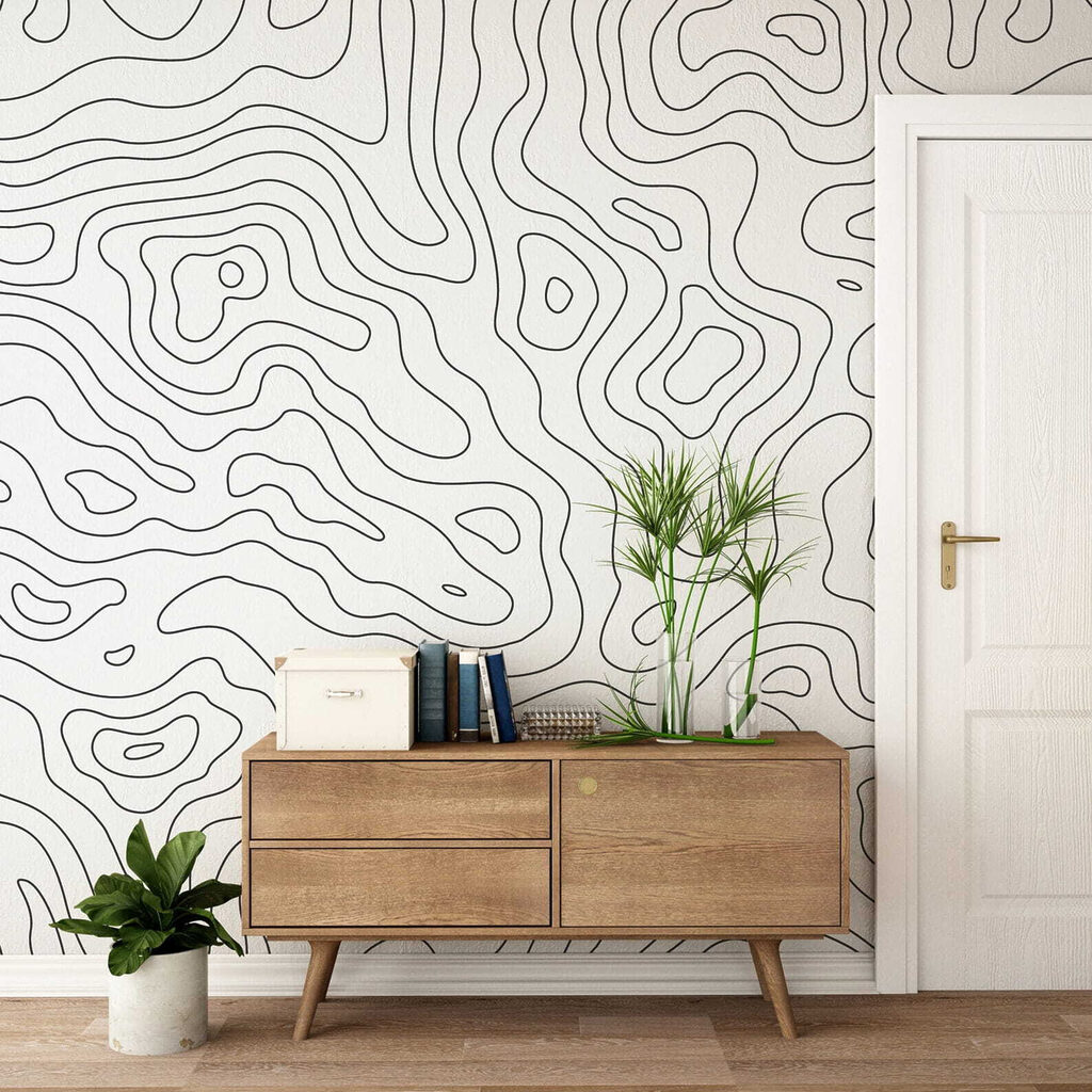 Contornos ondulados sobre branco — interior 4