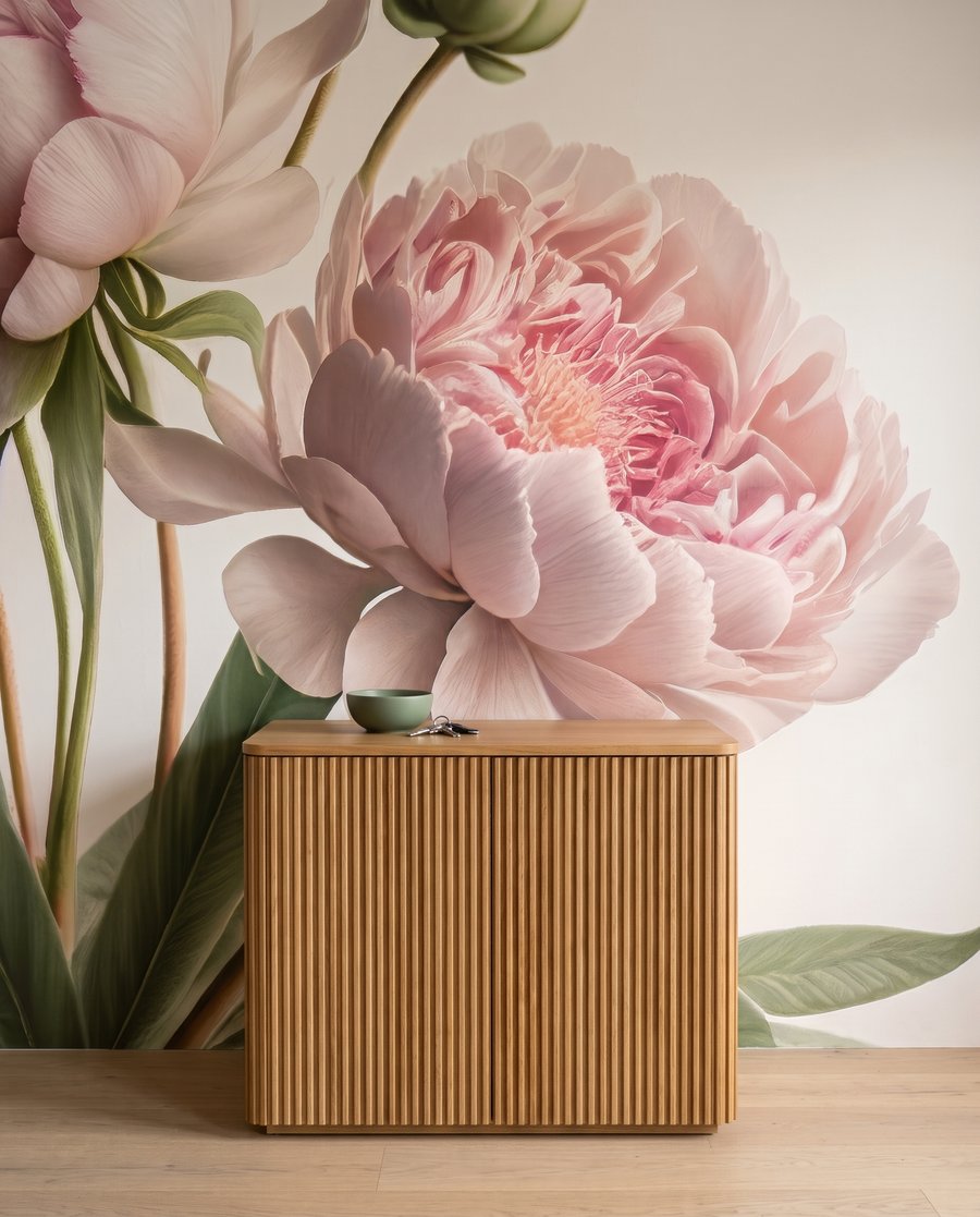 Duas flores em hastes — detalhe