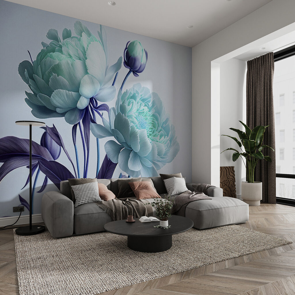 Duas flores em hastes — interior 1