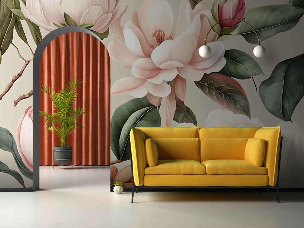 Flores e folhas largas — interior 2