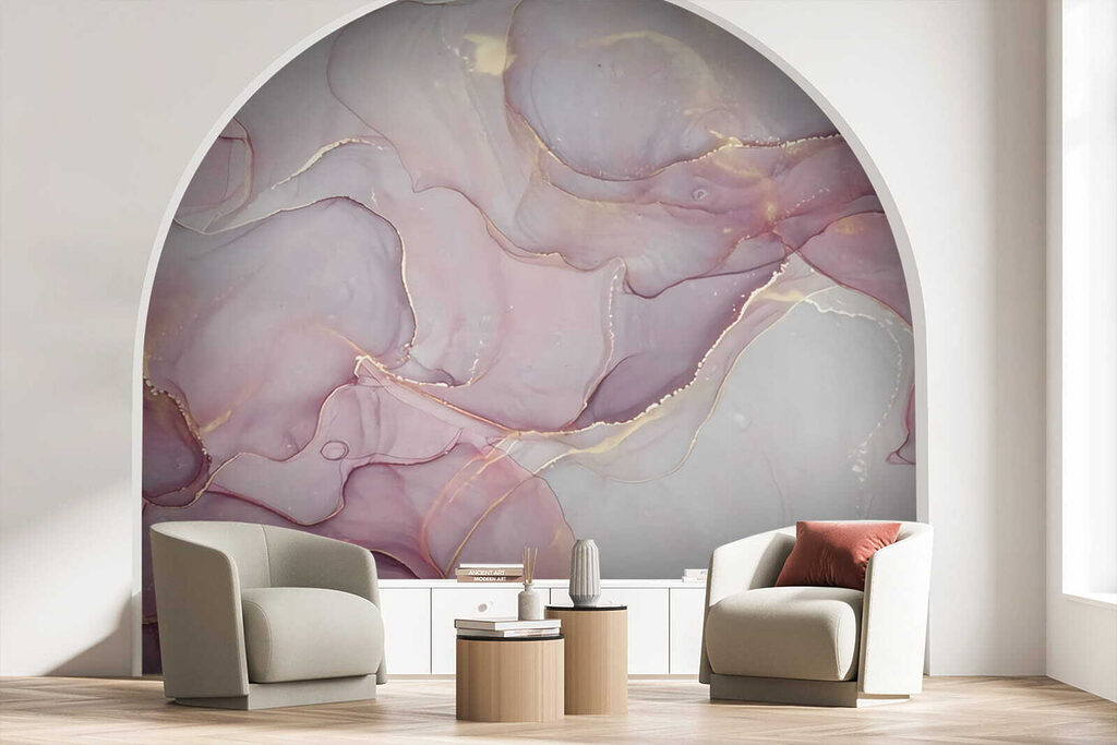 Cor-de-rosa com veios dourados — interior 5