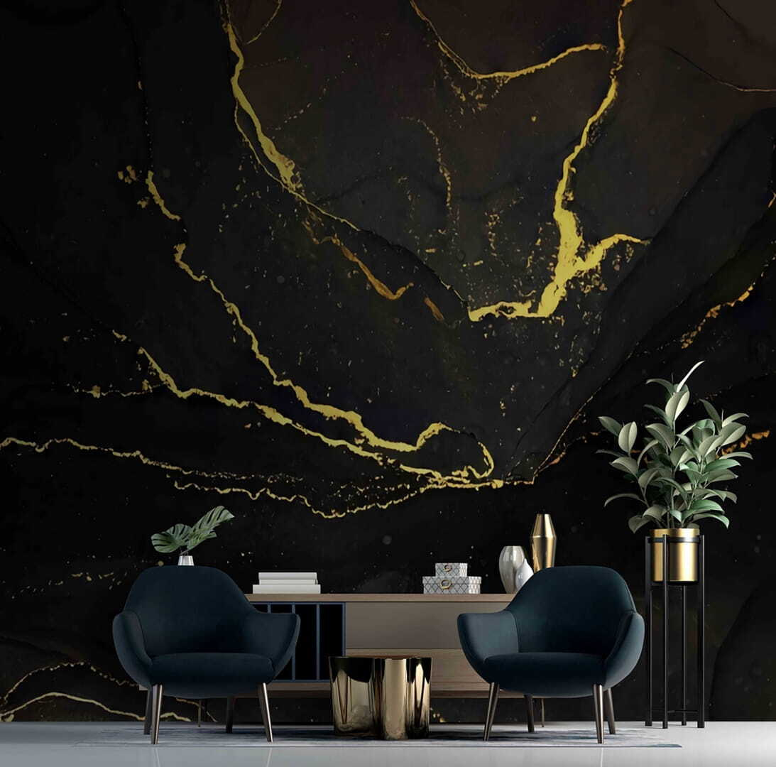 Fendas douradas em preto — interior 3