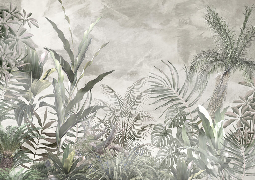 Jardim em cinzento-esverdeado — design completo