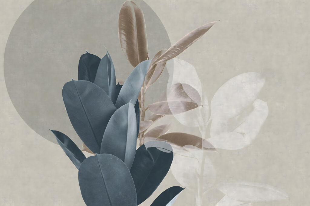 Folhas sobre um círculo — design completo