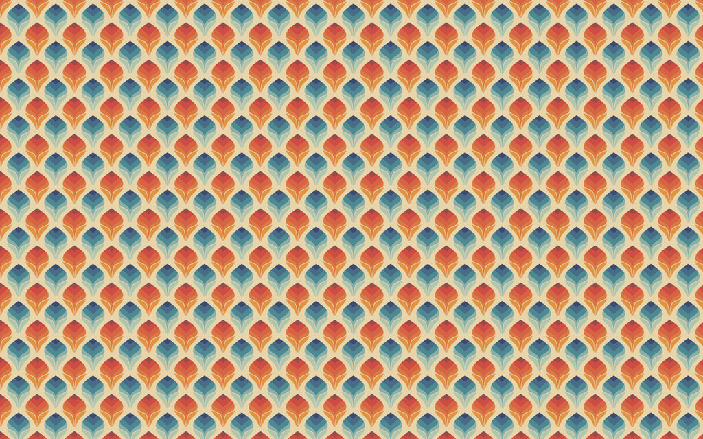 Escamas coloridas em fileiras — design completo