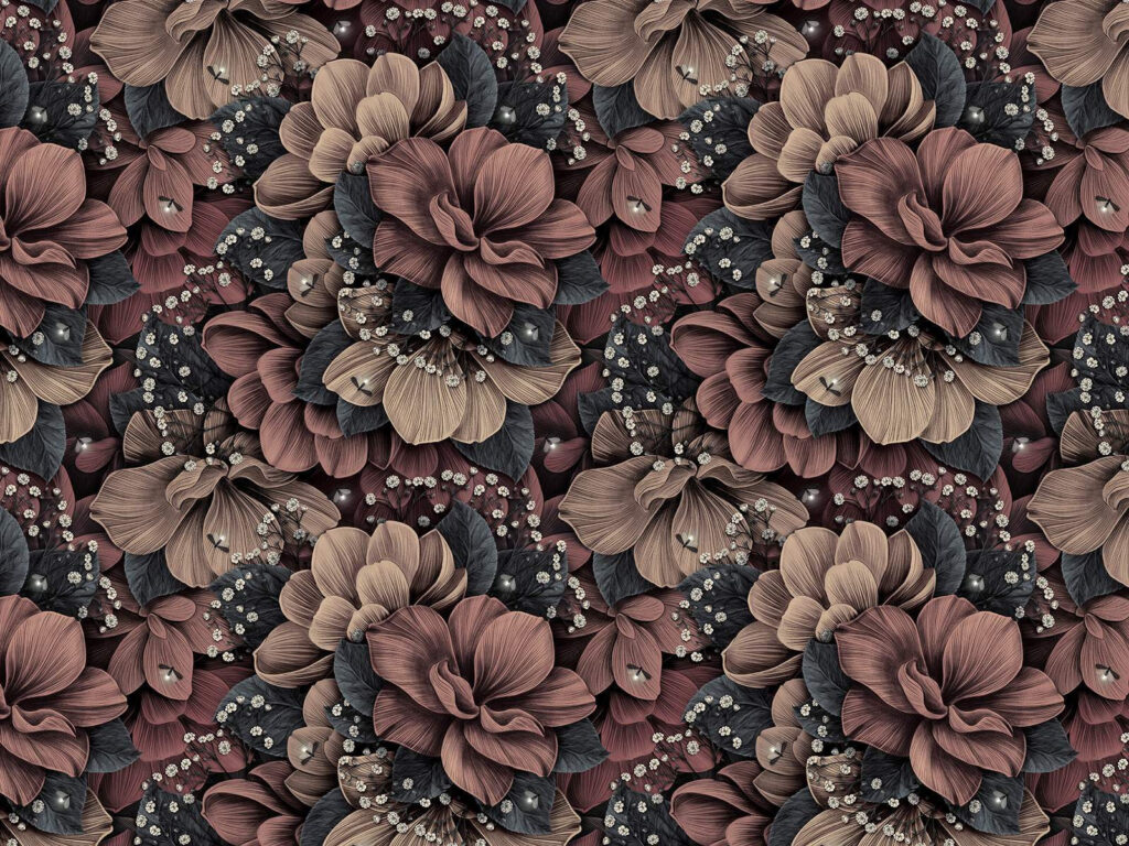 Flores castanho-avermelhadas — design completo