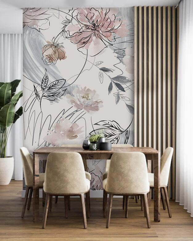 Flores em traço fino — interior 3