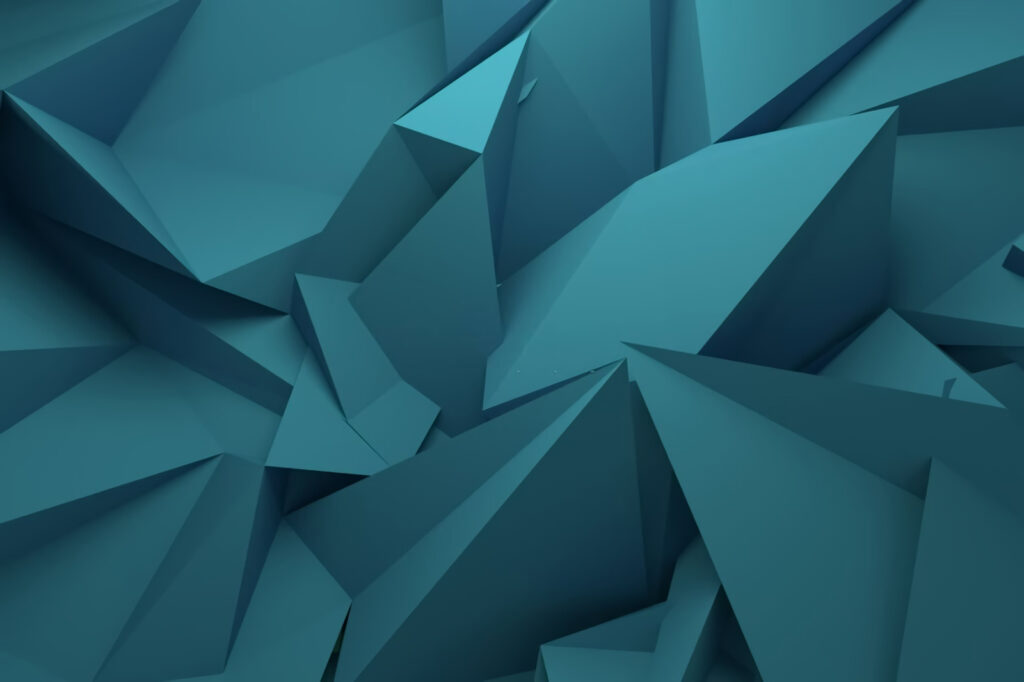 Facetas turquesa com sombra — design completo
