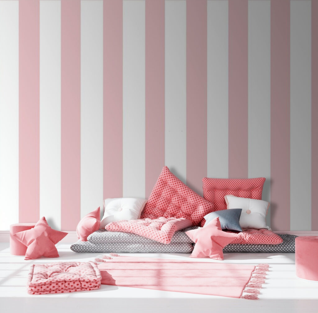 Riscas cor-de-rosa em creme — interior 2