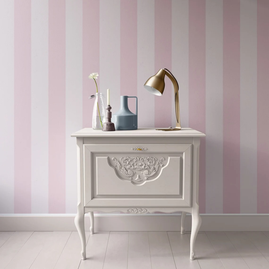Riscas cor-de-rosa em creme — interior 4