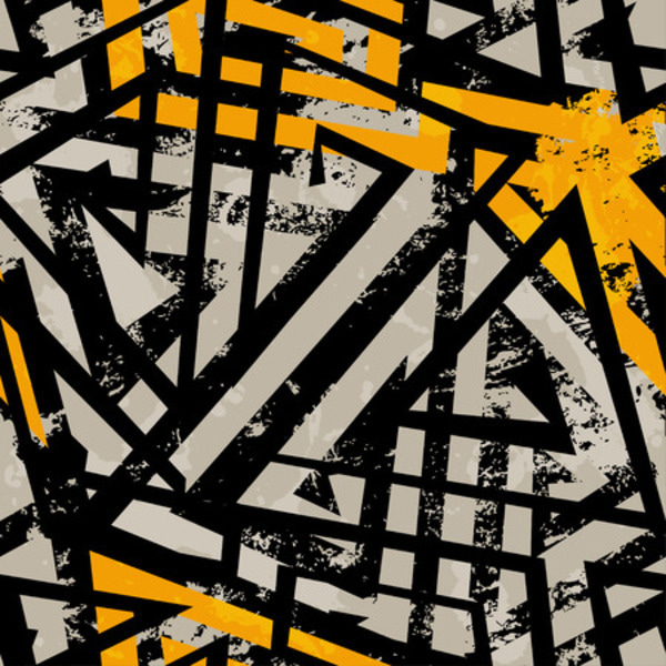 Linhas pretas com amarelo — design completo