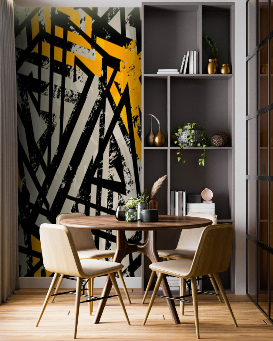 Linhas pretas com amarelo — interior 3