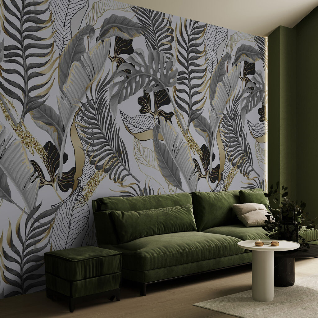Folhas cinzentas com dourado — interior 4