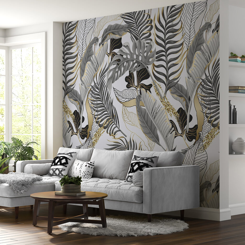 Folhas cinzentas com dourado — interior 5