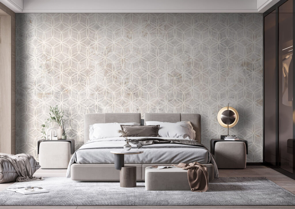Geometria clara sobre branco — interior 1
