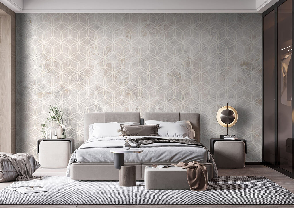 Geometria clara sobre branco — interior 4
