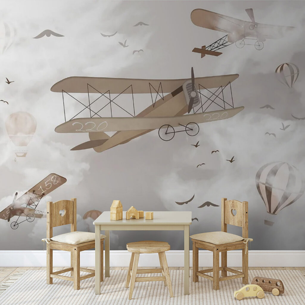 Aviões antigos entre nuvens — interior 4