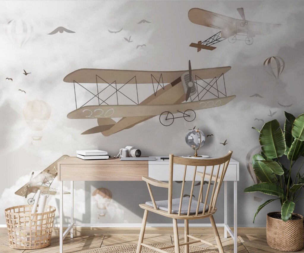 Aviões antigos entre nuvens — interior 2