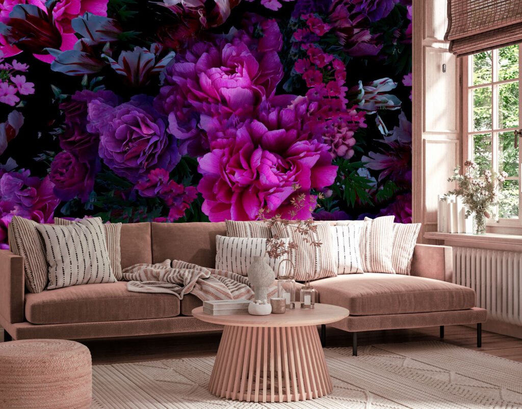Flores roxas na sombra — interior 2