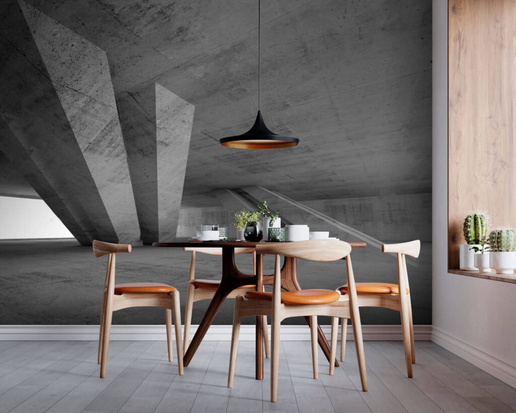 Apoios cinzentos sob betão — interior 1