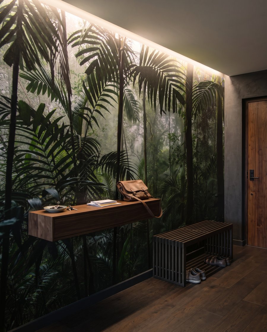 Entre palmeiras altas — interior 1