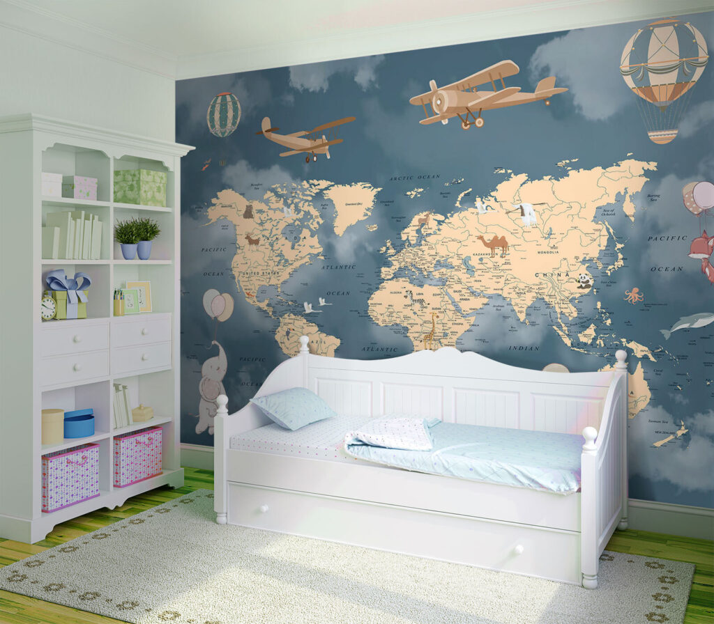 Viagens aéreas em mapa-mundo — interior 2