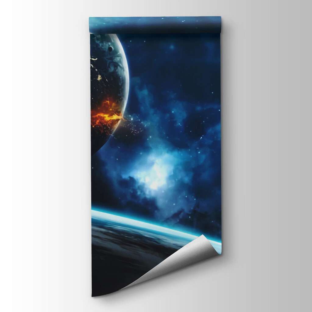 Planeta de fendas luminosas — vista do produto