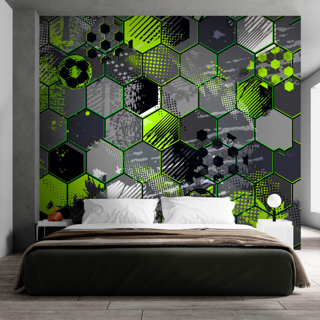 Futebol em hexágonos verdes — interior 2