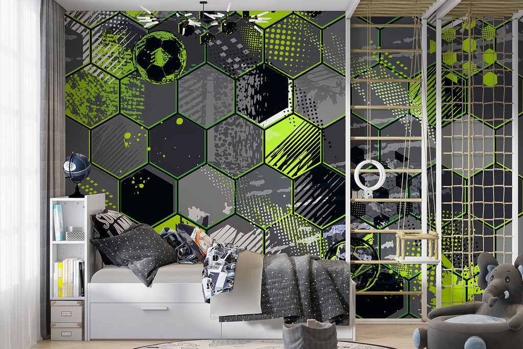 Futebol em hexágonos verdes — interior 4