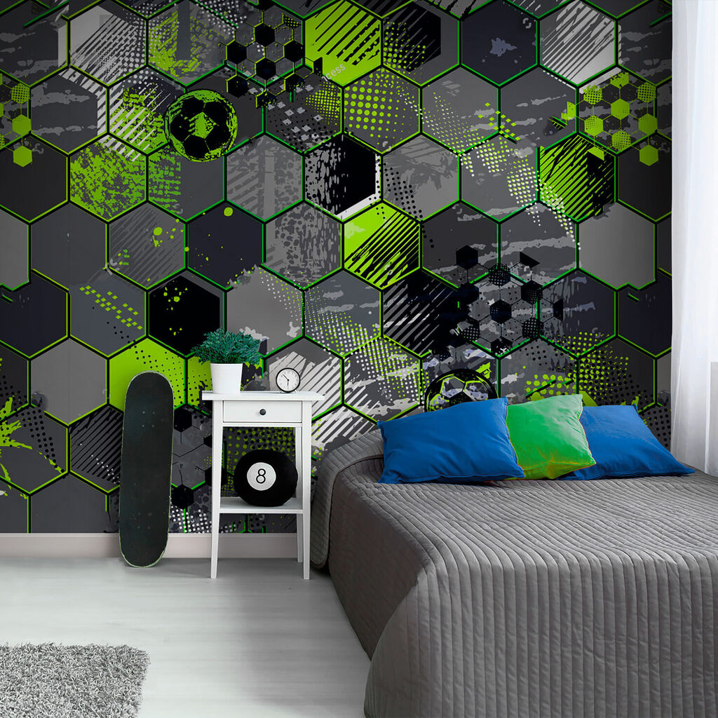 Futebol em hexágonos verdes — interior 5