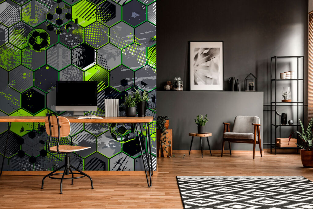 Futebol em hexágonos verdes — interior 3