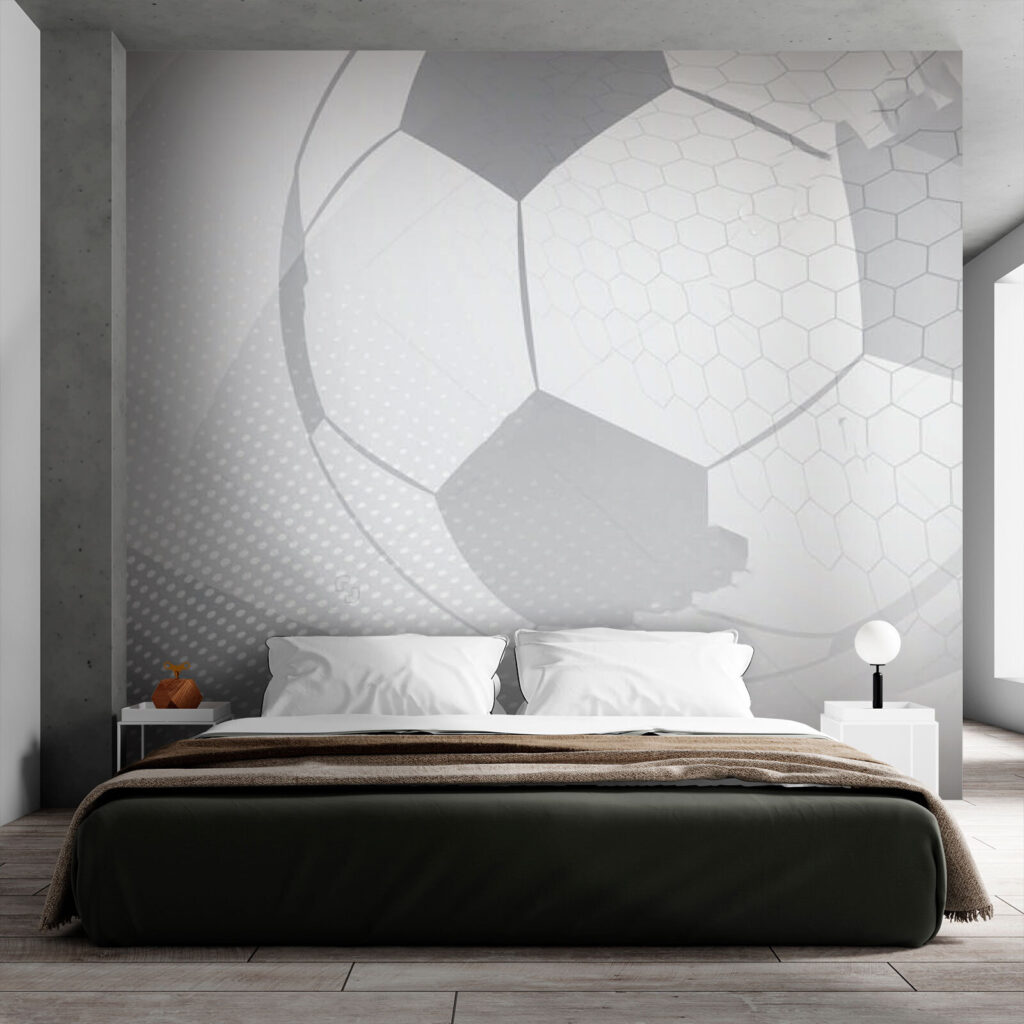 Bola em linhas brancas num interior
