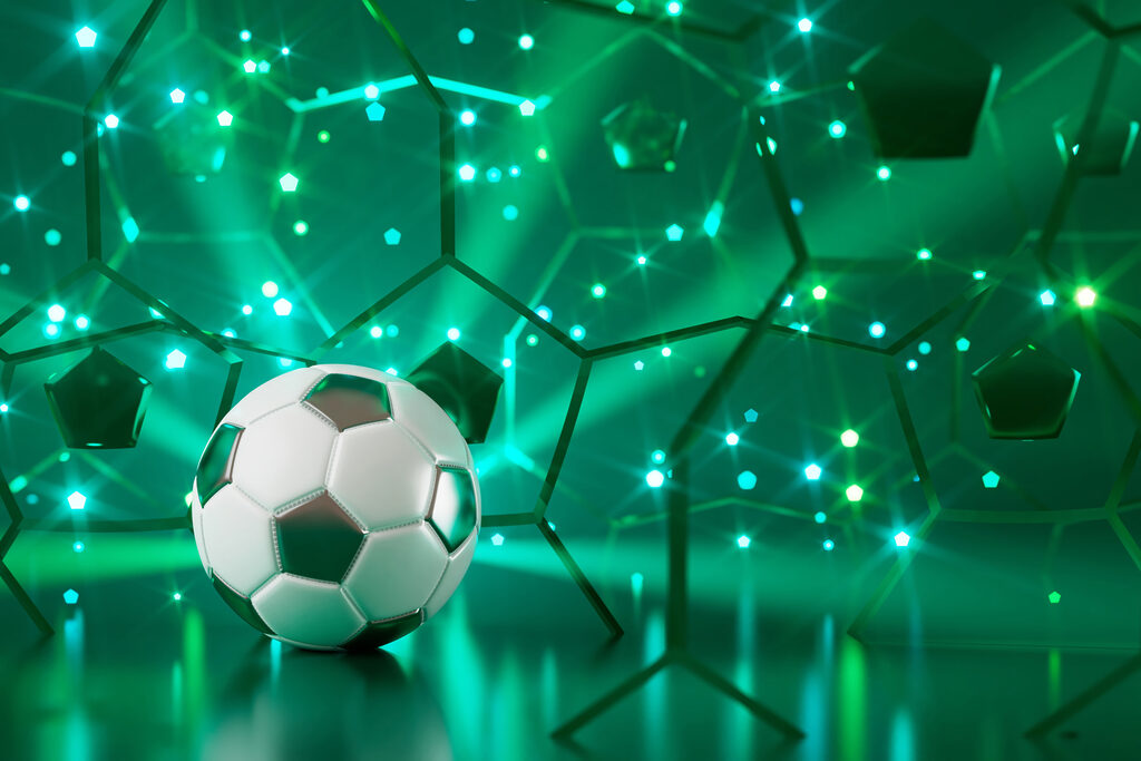 Futebol entre estrelas verdes — design completo