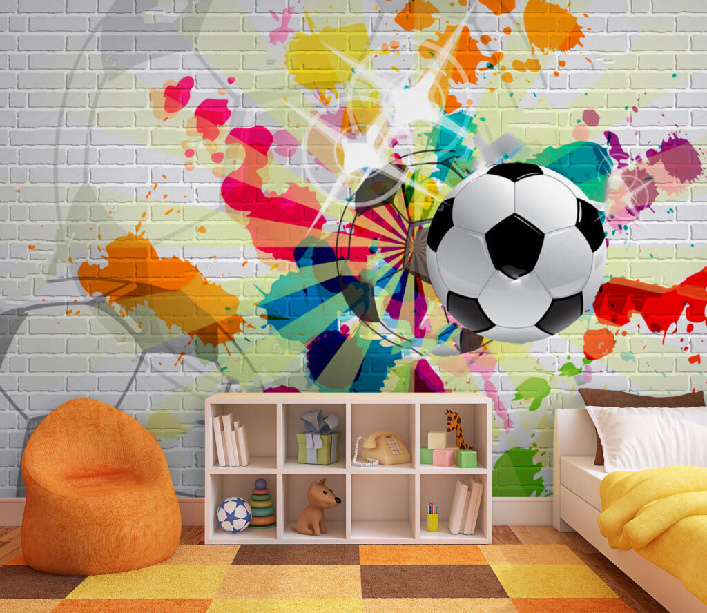 Bola sobre salpicos coloridos — interior 1