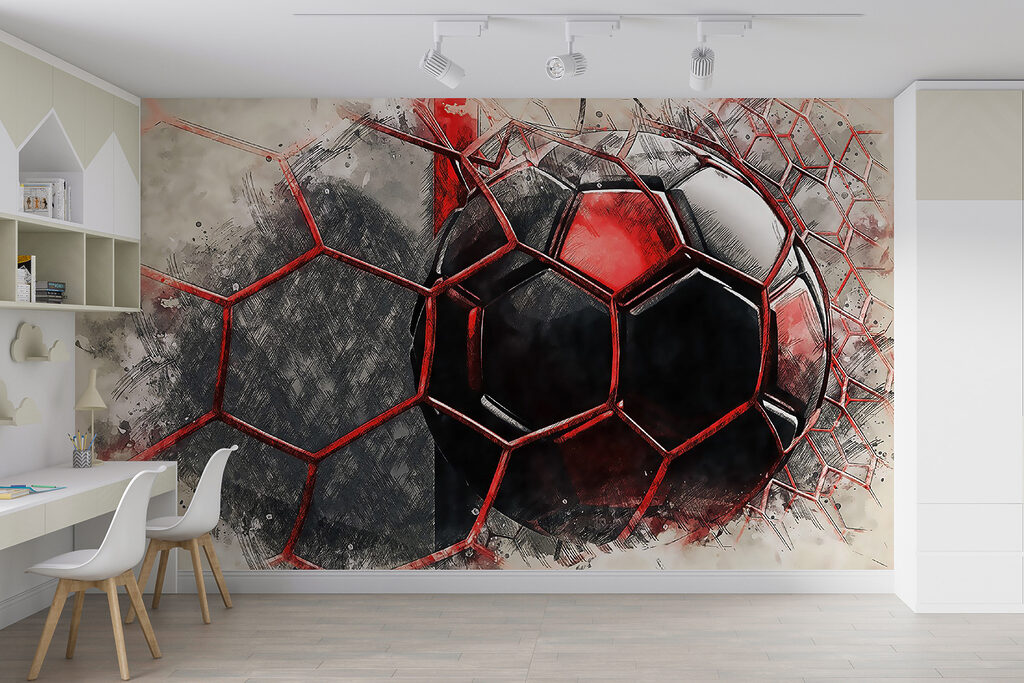 Bola vermelha entre fissuras — interior 4
