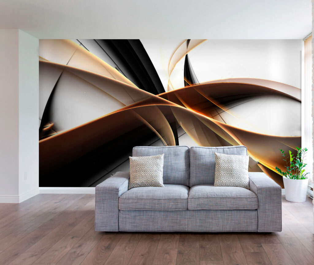 Arcos dourados sobre preto — interior 2