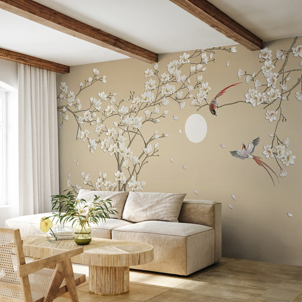Aves sobre ramos floridos — interior 5