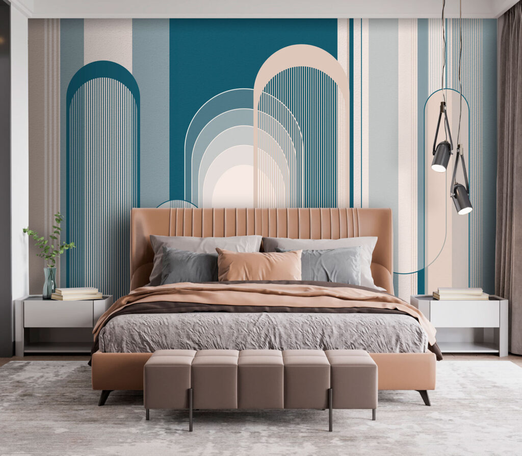 Arcos pastel em faixas — interior 2