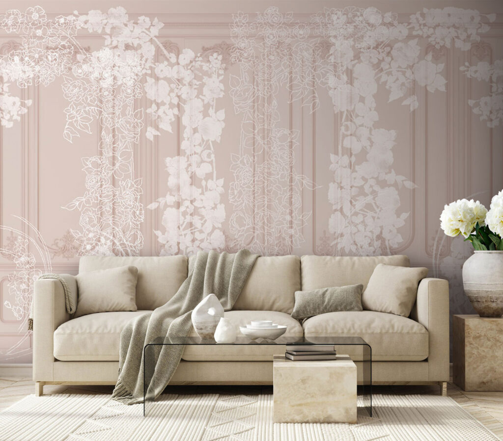 Flores brancas sobre painéis — interior 3