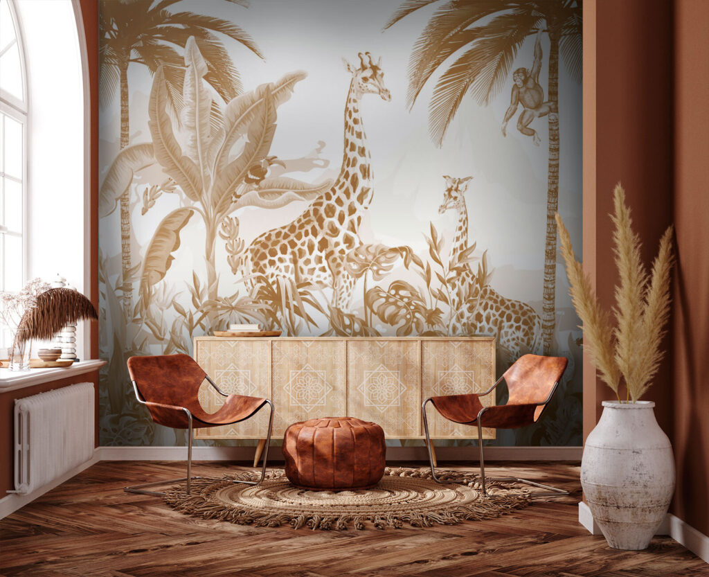 Girafas em verde dourado — interior 3