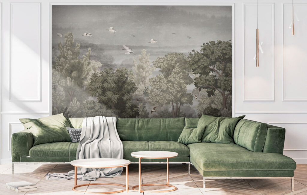 Aves sobre floresta pintada — interior 4