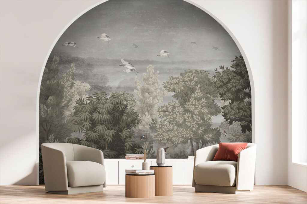 Aves sobre floresta pintada — interior 5