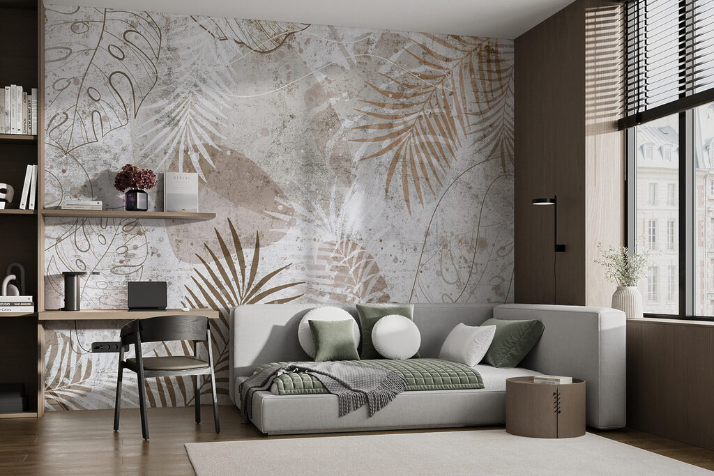 Folhas desgastadas sobre branco — interior 6