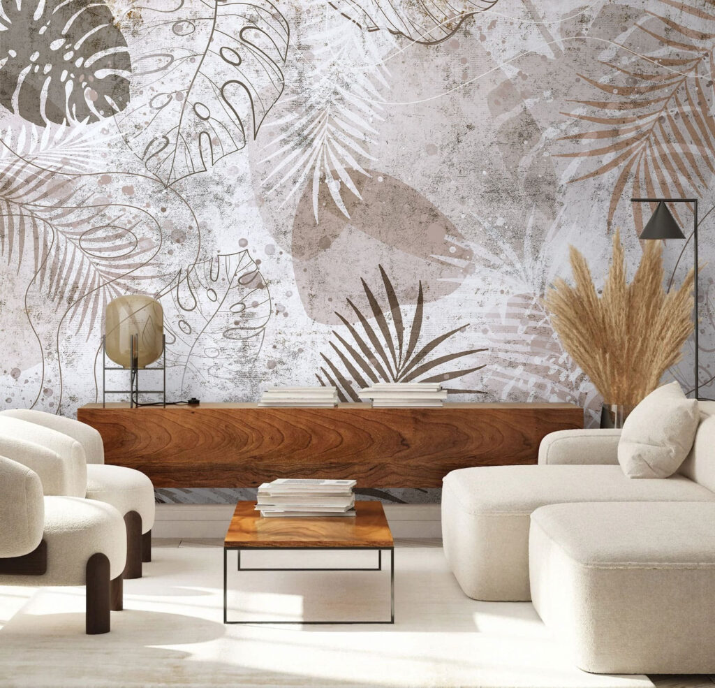Folhas desgastadas sobre branco — interior 2
