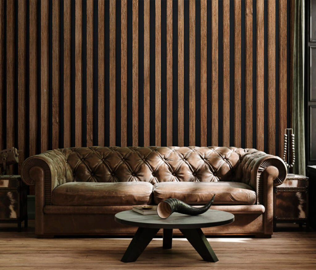 Ripas de madeira escura — interior 1