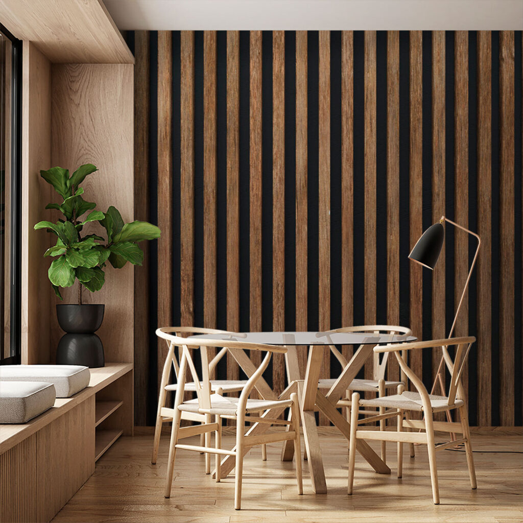Ripas de madeira escura — interior 3
