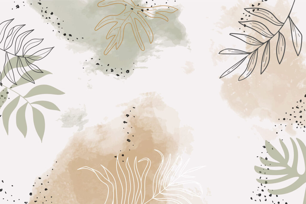 Folhas finas em aguarela — design completo